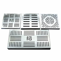 Grille de drainage carrée perforée en acier inoxydable 304 antidérapante Rusheng, invisible, durable, norme AISI, longueur personnalisable