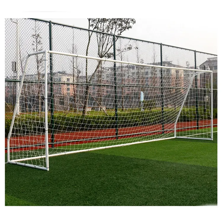 New Children 12*6 Ft。Regulation Size Metal Soccer Goal w/Weatherproof Portable HDPE Net Rebound Football Goal