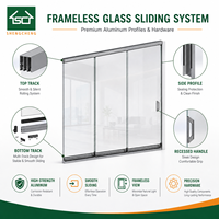 Porte intérieure coulissante en verre facile à glisser Schuifwand pour véranda Pergola extérieure en aluminium
