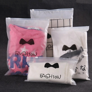 Custom Logo Plastic Poly Transparent Clear Garment wear Packaging Zipper Bag T-shirt Package Frosted Ziplock Bag For Clothing