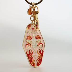 Enamel Constellation Zodiac Sign Astrology Horoscope <b>Key</b> Chains Keychain Zodiac Signs Astrology Products Jewelry Pendant Decor - Product Image 4