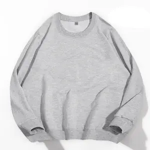 Vente en gros Sweat-shirt unisexe surdimensionné à col ras du cou Sweat-shirt à col rond personnalisé en coton épais Logo imprimé brodé