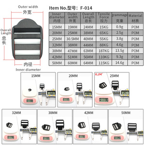 F-014 <b>Sliding</b> Buckle 15Mm 20Mm 25Mm 32Mm 38Mm 42Mm 50Mm For Bags Durable POM Material - Product Image 1