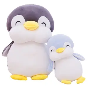 Vente directe d'usine vers le bas coton pingouin oreiller extrêmement doux potelé pingouin jouets en peluche