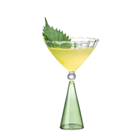 Verre à dessert haut de gamme à rayures dégradées pour crème glacée et pudding, verre à boisson