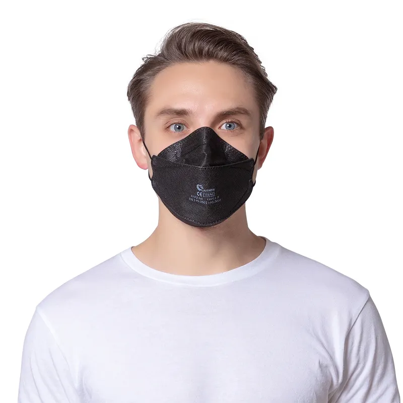 Ce 4 lapisan En149 masker sekali pakai ffp2 masker earloop hitam