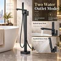 Robinet de baignoire sur pied en acier inoxydable avec cartouche en céramique, pour hôtels et villas, vente en gros