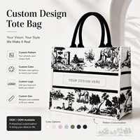 Sac fourre-tout en toile de coton imprimé rétro de qualité supérieure avec logo personnalisé pour le bureau, les trajets quotidiens, les festivals, les cadeaux, les expositions