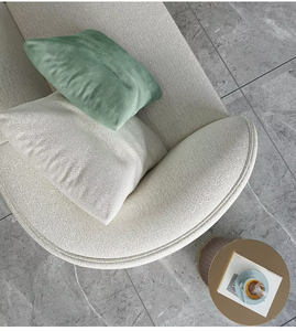Juego de Sofás de Estilo Europeo Moderno, Diseño de Última Generación, Sofá Semicircular Tapizado en Tela de Peluche de Felpa Blanca para Sala de Estar - Product Image 3