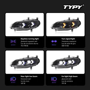 ชุดไฟหน้า LED 2008-2013สำหรับ X6 E71สัญญาณเลี้ยวแบบไดนามิกอัปเกรด12V 6000K - Product Image 4