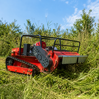 Tondeuse à fléaux télécommandée sur chenilles CE EPA la plus vendue pour la ferme, tondeuse à fléaux tout-terrain pour verger, machine de coupe d'herbe puissante à moteur
