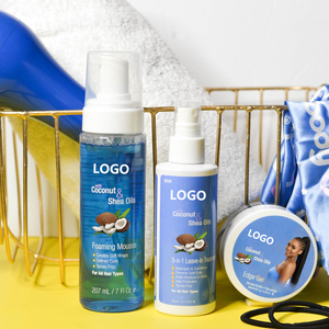 Hot bán 5 trong 1 dừa hữu cơ Shea dầu bọc tôi tạo bọt Mousse Curl Mousse mạnh mẽ giữ cạnh Gel tạo kiểu tóc sản phẩm - Product Image 1