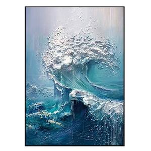 La migliore vendita di pittura a <span class=keywords><strong>olio</strong></span> creativa personalizzata fatta a mano onde di <span class=keywords><strong>mare</strong></span> Texture spessa decorazione per la casa tela arte della parete pittura a <span class=keywords><strong>olio</strong></span> astratta - Product Image 5
