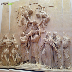 Onlyart Factory Design et Custom Made Church Art mural en marbre <span class=keywords><strong>calcaire</strong></span> Relief Jesus <span class=keywords><strong>Sculpture</strong></span> - Product Image 3