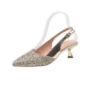 8852-11Plus Size 35-45 Open Back High <strong>Heels</strong> <strong>Sparkling</strong> Pointed Toe Pumps for Women Wedding Party Evening Shoes Bridal Pumps - Product Image 3