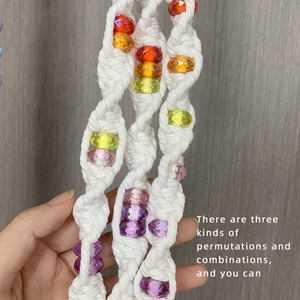 90cm <span class=keywords><strong>Macramé</strong></span> plante cintres intérieur cintre support <span class=keywords><strong>suspendu</strong></span> jardinière accrocher <span class=keywords><strong>Pot</strong></span> paniers Boho salon fait à la main en gros EH2504065 - Product Image 4