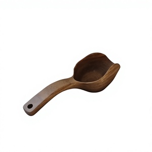 Cuillère à café en bois écologique au design classique haut de gamme, finition miroir, manche long, ustensile de cuisine durable - Product Image 1