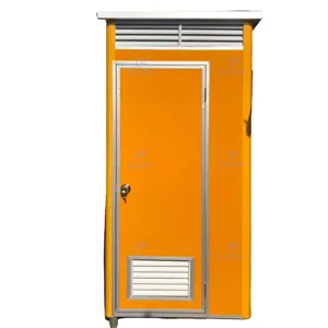 Inodoros portátiles naranjas, cabina móvil de plástico para exteriores, para inodoros móviles, portátiles para exteriores