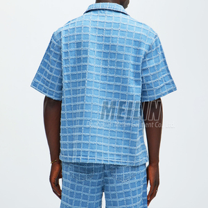 Set <span class=keywords><strong>di</strong></span> <span class=keywords><strong>Jeans</strong></span> da Uomo Personalizzati dal Produttore, Completo Casual alla Moda in Due Pezzi, <span class=keywords><strong>Camicia</strong></span> in Denim a Maniche Corte e Pantaloncini in <span class=keywords><strong>Jeans</strong></span> - Product Image 2