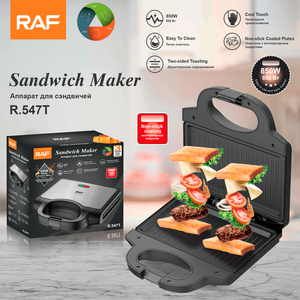 เครื่องทำแซนวิช RAF 850W ขนาดกะทัดรัด แผ่นทำความร้อนสองด้าน พร้อมแผ่นเคลือบกันติด ด้านนอกเย็นสัมผัส ทำความสะอาดง่าย สำหรับใช้ในชีวิตประจำวัน - Product Image 6