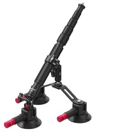 Support de fixation rapide en alliage d'aluminium à triple ventouse NEEWER CA065 avec bras magique, adaptateur pour caméra d'action, système de montage pour voiture