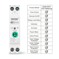 Disjoncteur intelligent WiFi DIY GO Ewelink Mini en plastique 1P+N 63A 110V-220V avec compteur d'énergie et relais temporisé pour la protection de la maison intelligente