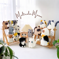 Kaiyue-Peluche chat au crochet pour bébé, jouet en fil chenille
