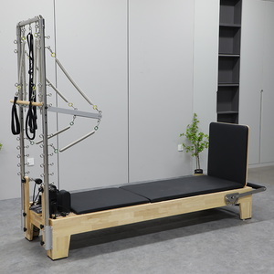 SAERDE Custom High Quality <b>Equipment</b> Maple Wooden <b>Pilates</b> Reformer with Tower Half Trapeze Metal <b>Pilates</b> Reformer - Product Image 2