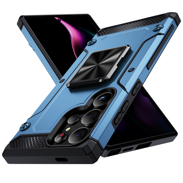 Shockproof TPU+PC Cell Phone Cover for samsung galaxy S24 ultra with Rotatable Kickstand Protective Phone case for iphone
