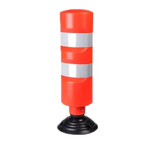 75cm Plastic PU Soft Reboundable Road safety warning traffic Post Flexible spring delineator marker post with reflective strips