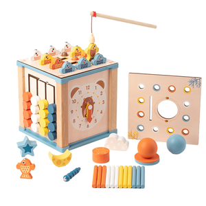 กล่องอัจฉริยะเสริมพัฒนาการเด็กเล็ก ฝึกทักษะการจับคู่รูปทรง ตกปลา เกมฝึกการเคลื่อนไหวสี่สี 9 in 1 - Product Image 1