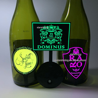 Fournisseur OEM ODM Personnaliser le logo Autocollants lumineux LED RGB Flash Glow pour bouteille de champagne Sous-verres pour boîte de nuit bar Cadeaux de fête