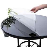 Nappe de table ronde transparente en PVC de 2 m de diamètre, en plastique de protection, pour la restauration (vente en gros)