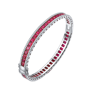 2025 bán hàng nóng chất lượng cao S925 phòng thí nghiệm phát triển đá quý quần vợt chuỗi Đỏ 925 Sterling Bạc mỹ trang sức quần vợt Vòng đeo tay - Product Image 2