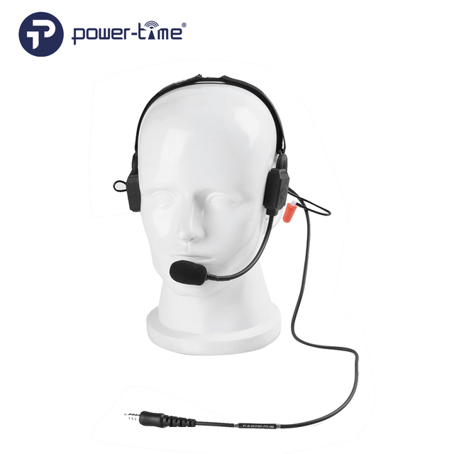 Power-Time Bone Conduction Headset Microphone for Two Way Radios-Wired IP68 Waterproof Noise Cancelling
