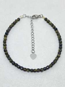 Pulsera de Obsidiana Dorada con Cuentas Facetadas en Forma de Cubo, Cristal Natural, Ajustable, para Sanación, Meditación, Yoga, Piedra de Nacimiento - Product Image 3