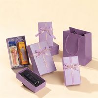 Caja de Regalo Morada para Lápiz Labial, Caja de Regalo Premium Vacía, Caja de Empaque para Regalo, Cumpleaños, Día de San Valentín, Día del Maestro