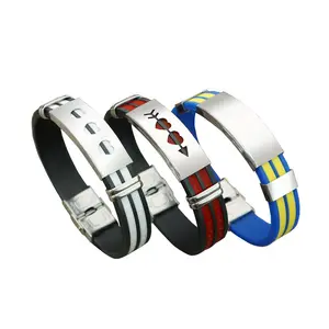 Лучший популярный роскошный браслет без выцветания титановый браслет спортивный стиль 14 мм Цветной силиконовый браслет для мужчин