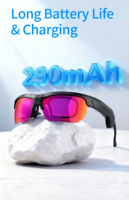 Lunettes de soleil intelligentes avec caméra 1080P 30FPS, enregistrement vidéo, traduction en temps réel, assistant IA, contrôle vocal via application WIFI, monture TR90, batterie 290mAh