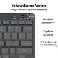 Nouveau clavier sans fil AULA AK205 ultra fin en PBT avec mode double USB 2.4G, 88 touches, portable pour tablette et usage bureautique