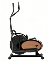 Vélo elliptique d'exercice à résistance à l'air, machine d'exercice silencieuse à entraînement magnétique, elliptique LFC1021-marron