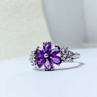 Haute qualité Sterling 925 argent naturel améthyste pierres précieuses bohême bijoux ensembles de bijoux en gros