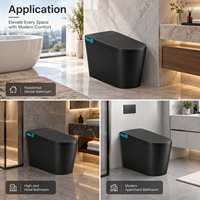 WC intelligent avec réservoir d'appoint, capteur de pied, chasse d'eau automatique, bouclier de mousse rotatif, siège chauffant, séchoir à air chaud, télécommande