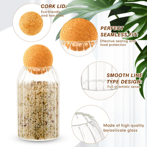 Household Round Cork-Sealed Glass Spice Jar for Food <b>Storage</b> Whole Grain <b>Storage</b> Jar - Product Image 3