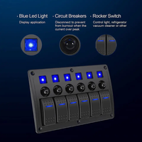 Panneau de commande marin 6 interrupteurs ON-OFF à bascule étanche 5 broches avec disjoncteur 12V/24V et indicateur LED