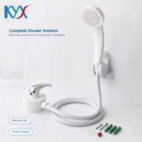 Kit complet de douche à main en plastique Filter Boost avec tube antigel, support en plastique et grand robinet mélangeur pour la rénovation de salle de bain
