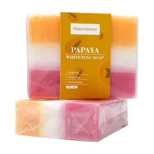 Wholesale Organic Handmade Soap Skin Whitening Kojic Acid Papaya Soap Customization Handmade Soap