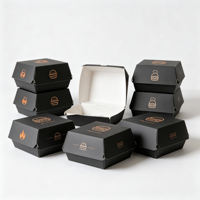 Boîte à hamburger tendance en carton blanc robuste, compostable et recyclé, avec logo personnalisé, conception OEM, écologique
