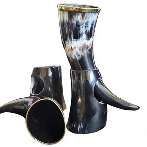 Jarra de Cuerno de Búfalo Tallada y Pulida de Alta Calidad, Estilo Animal, Impermeable, Artesanal, para Beber, con Cuero, para Navidad y Año Nuevo - Product Image 2