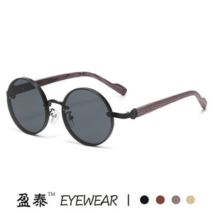 Gafas de sol con montura redonda de metal UV400 para hombre estilo punk a la moda - Product Image 5